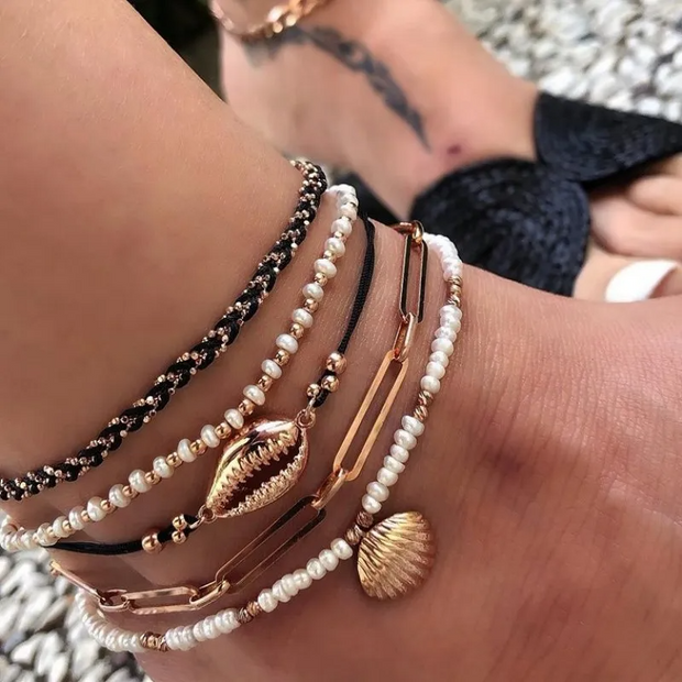Multi Layered Shell Anklet