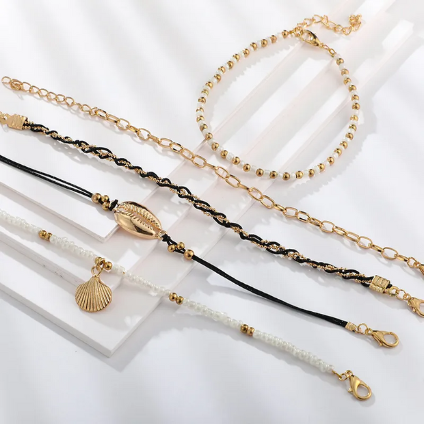 Multi Layered Shell Anklet