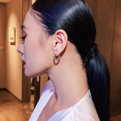 Geometric Half Hoop Earrings