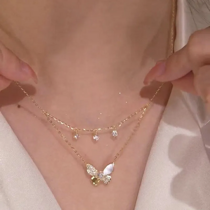 Double Butterfly Necklace
