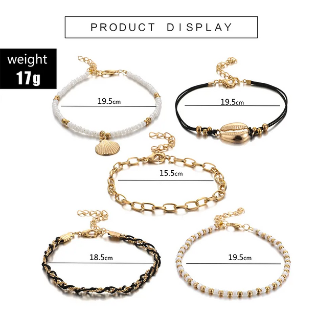 Multi Layered Shell Anklet