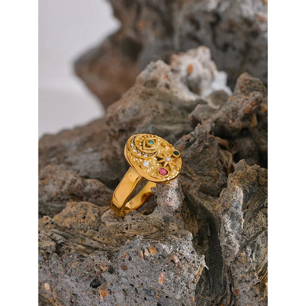 Moon Eye Charms Ring